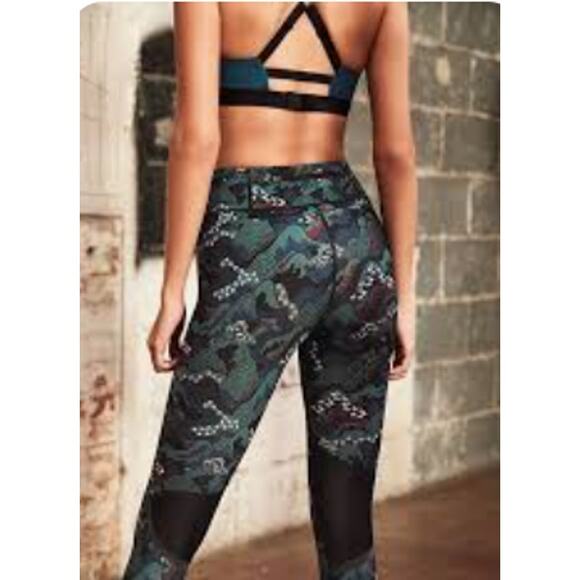 Sweaty Betty Size XS Japanese Flower Print Leggings High Rise Performance - Picture 1 of 6